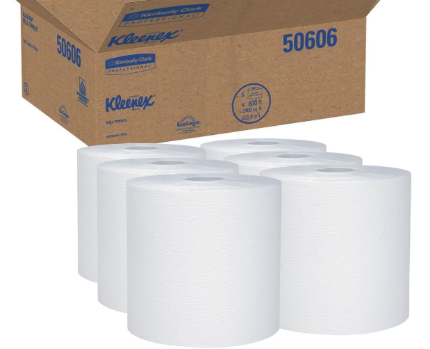 TOWEL Kleenex 50606 8" x  600' White 6 rolls per case