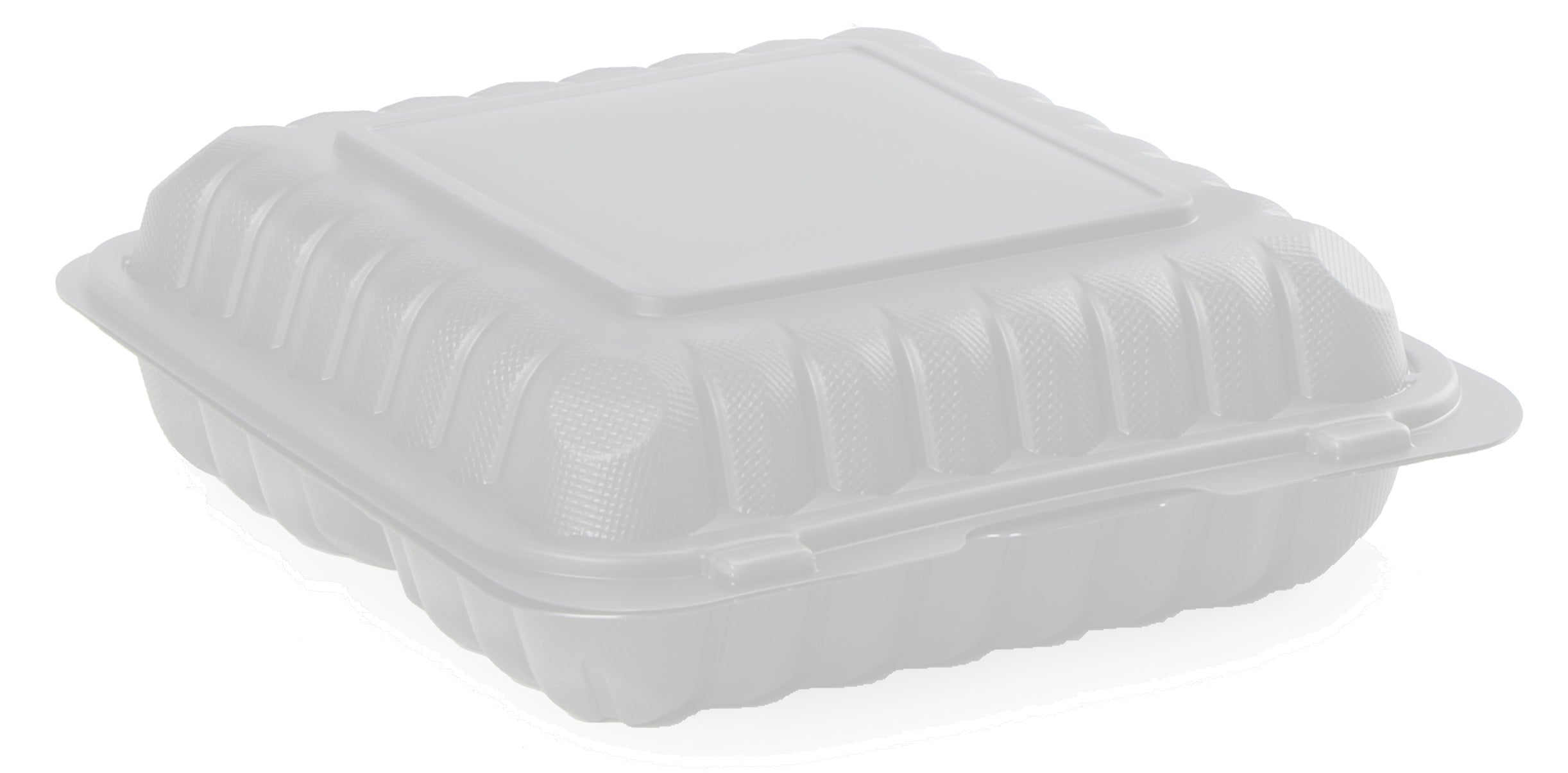 HINGED CONTAINER 9" x 9" White Hinged PP Take-out Container No Compartment MF9CS150