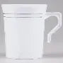 coffee mug white with silver trim 8 oz