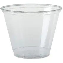 9 oz. PET Squat Drinking/Dessert Cup (92 mm), Clear — Case of 1000 (Item 310992)