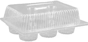 6 Cup Muffin Clear Hinged Container