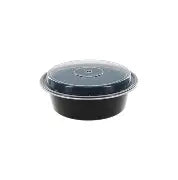 7" Microwaveable Black Container with Clear Lid