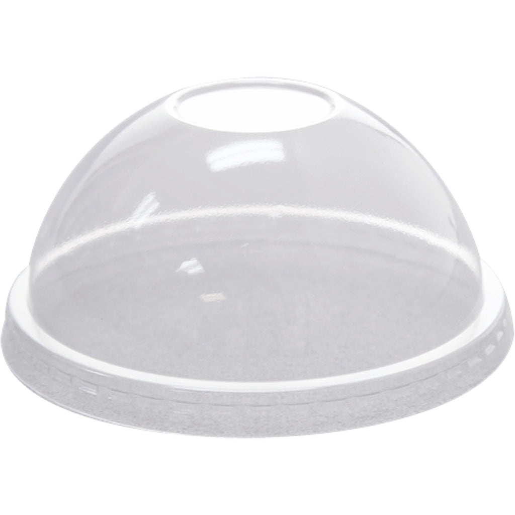Fits 9 SQ. & 12 oz. PET Dome Lid No-Hole (92 mm), Clear — Case of 1000 (Item 3192DL)
