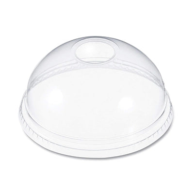 PET Dome Lid With Straw Slot Fits 12 to 24 oz PET cup