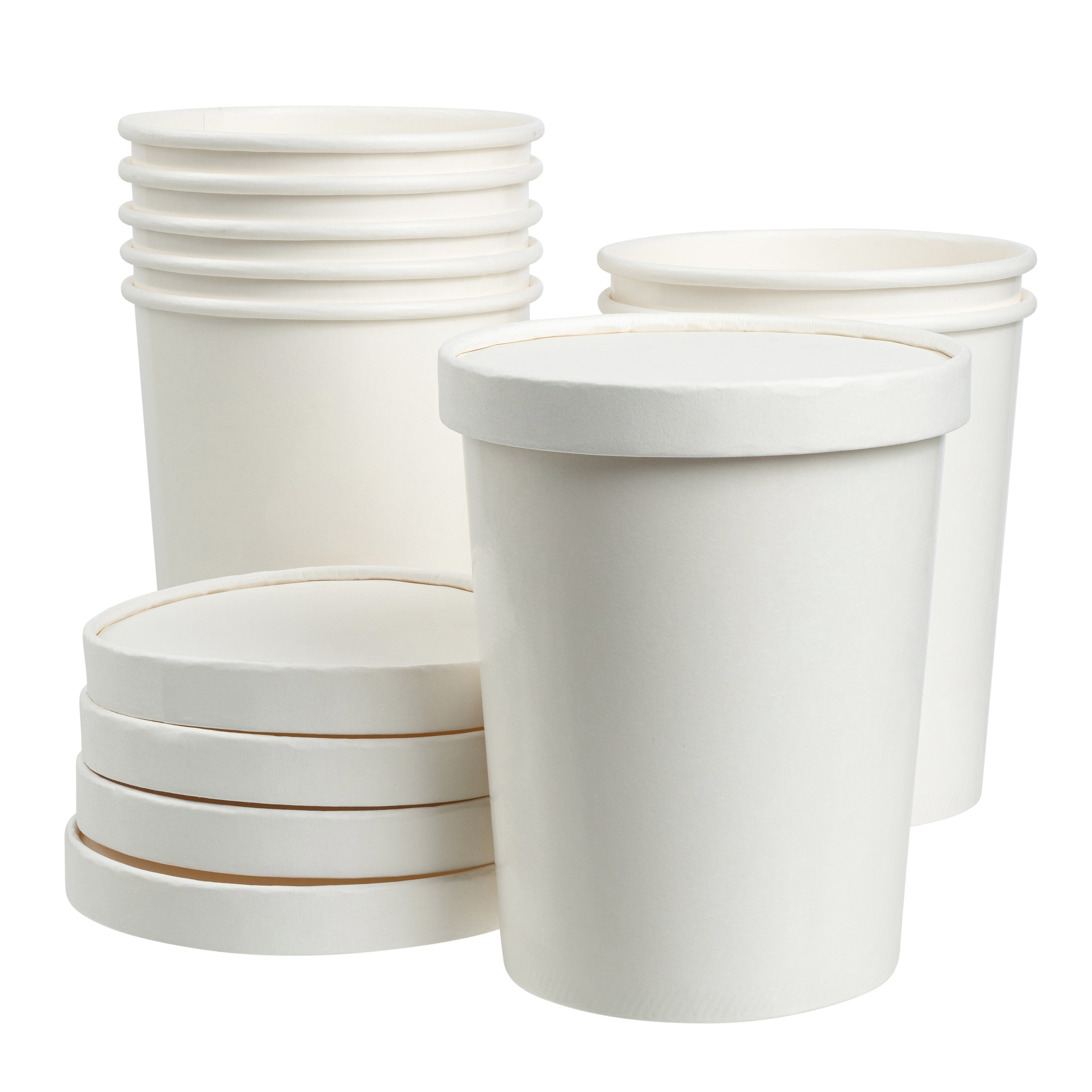 32oz Paper Food Container Combo with Lid PSC32C250WT
