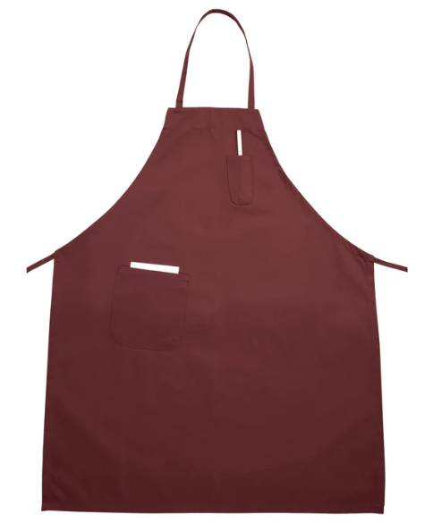 Full-Length Bib Apron with Pockets, Burgundy BA-PBG