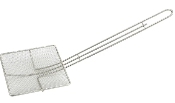 Skimmer Mesh Metal Nickel Plated Long Handle 6 3/4" Square SCF-6S