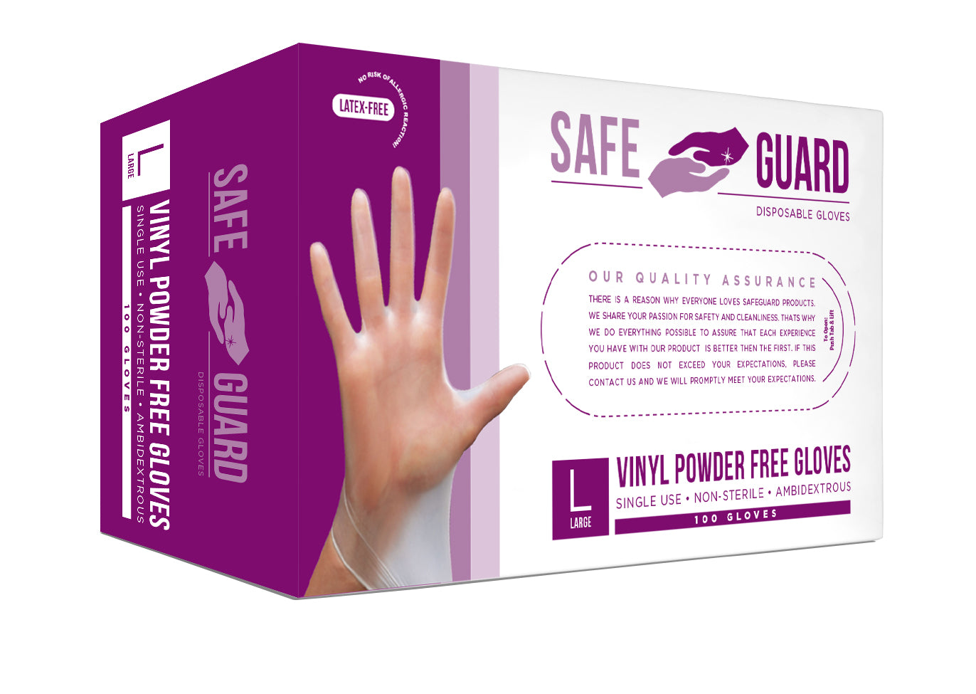 Vinyl Clear Powder Free Gloves - LARGE