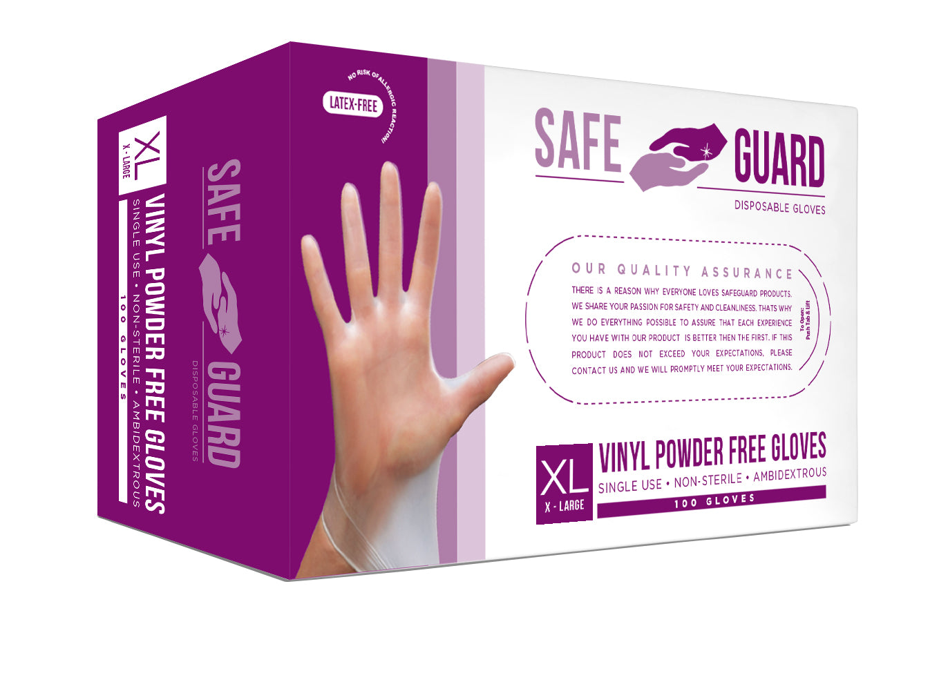 Vinyl Clear Powder Free Gloves - X-LARGE