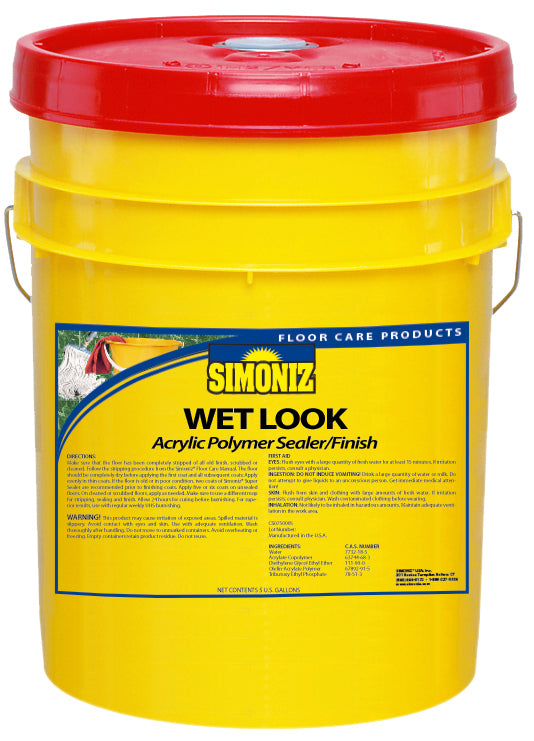 Wet Look Floor Finish Simoniz 5 Gal net weight.