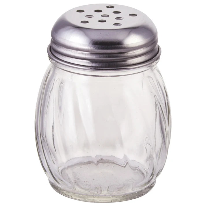 Cheese Shaker 6 oz Winco G-107 Glass Base Metal Top