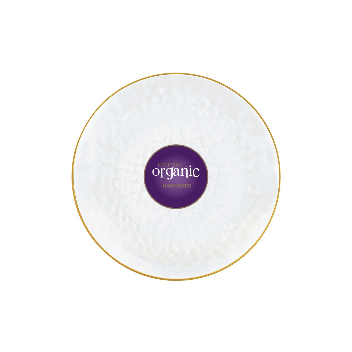 Organic Hammered Clear & Gold Rim Plates - 7" (BST-3960)