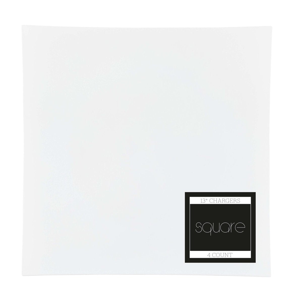 13" Square Flat Charger Plates - White (BST-4254)