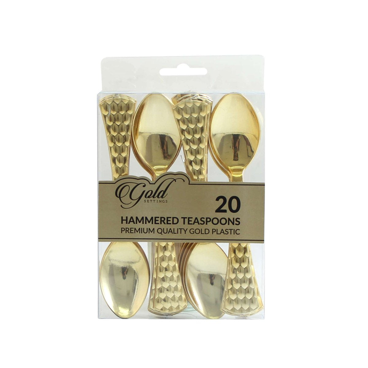 Gold Hammered Cutlery - Teaspoons (48/20 ct) (BST-2385)