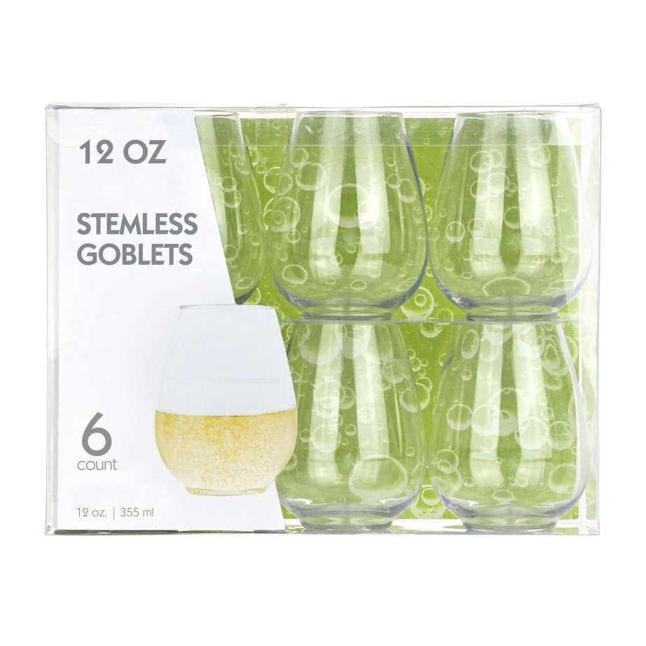 Clear Stemless Goblets - 12 oz (8/6 ct) (BST-2717)