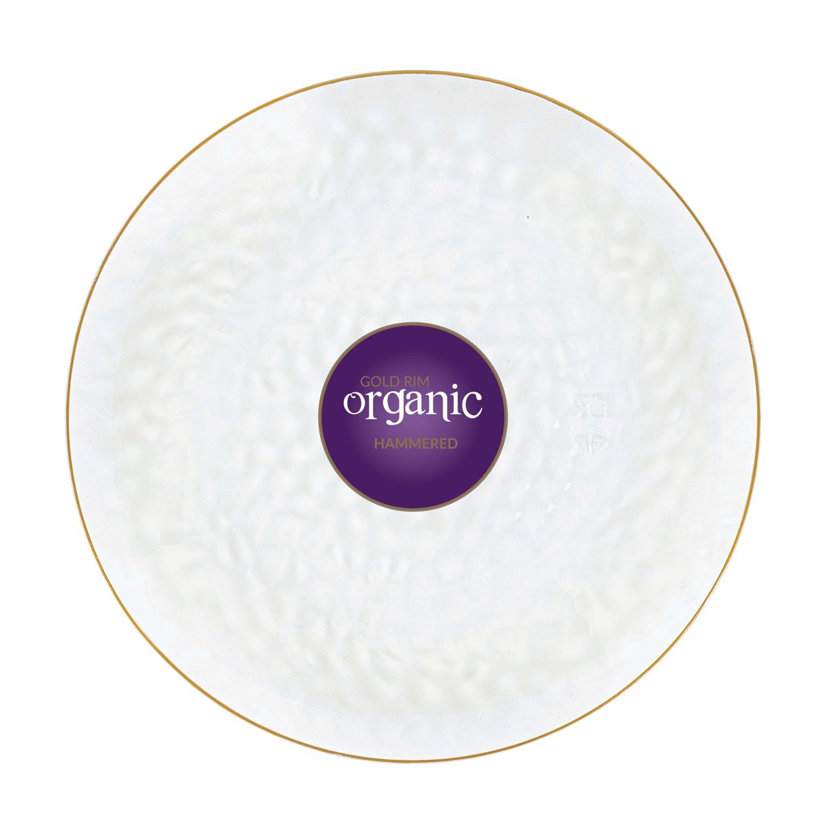 Organic Hammered Clear & Gold Rim Plates - 10" (BST-3962)