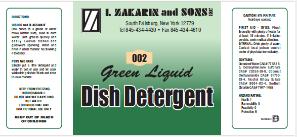 Dish Detergent...Green Liquid......4 x 1 Gallon Containers *ugdp2002-41