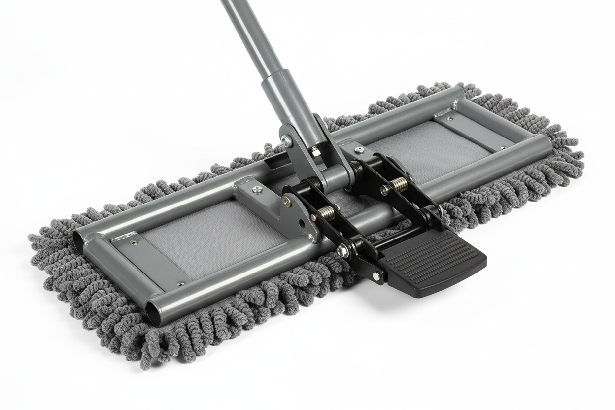 Microfiber Mop Commercial Grade 18" Pocket Frame gray with black pedal S-PKFRAME