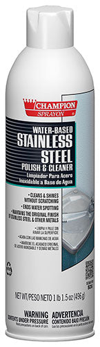 Stainless Steel Cleaner Aerosol Water Base 17.5 oz net weight. 12 per case