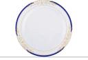 10.25" Dinner Plate, White, Blue-Gold — Case of 120 (Item 4910-WHBG)