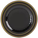 6" Plate, Black - Gold — Case of 150 (Item 506-BKG)