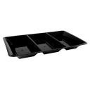 Fineline 3 SECTION TRAY 14" x 10" Black Rectangular - 25/Case