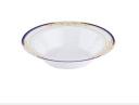 12 oz. Bowl, White, Blue-Gold — Case of 120 (Item 4912-WHBG)